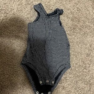 Navy Blue White a polka Carters (6M) Onesie, sleeveless